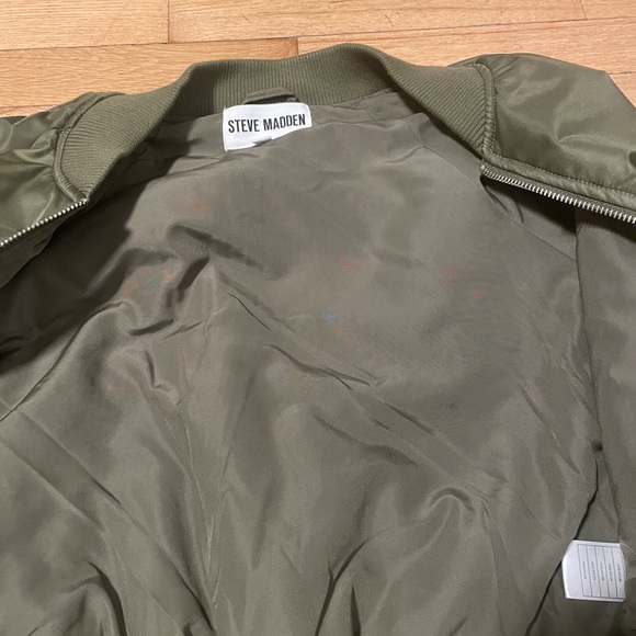 Steve Madden Eva Olive Bomber Jacket Women’s M - Picture 4 of 11